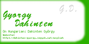 gyorgy dahinten business card